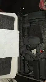 Wolverine MTW forged 10.3". Mlok forgrip and 5 wolverine mid cap magazines