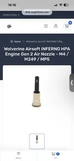 Wolverine Airsoft INFERNO HPA Engine Gen 2 Air Nozzle - M4 / M249