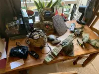 Full Kit, anti-fog goggles, powered fast helmet, airlite plate carrier, fast mag pouches, dummy plates, protection.