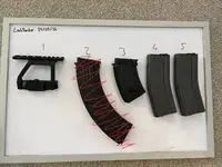 CYMA AK mags, rail mount, G&G AEG m4 Hicaps