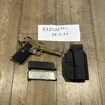 WE MEU 1911 Tan w/ Kydex Holster, Upgrades, 2 Mags