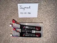 2x Vapextech Airsoft 7.4V 1300mAh 25C LiPo Stick Battery